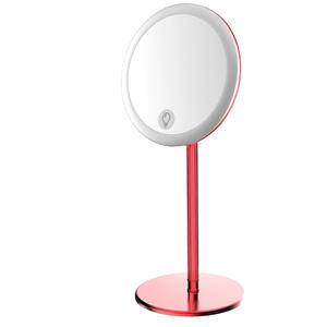Espejo de Maquillaje LED Portátil con Luz, Carga USB, Base Magnética, Regulación de Intensidad Continua, Espejo Redondo Plateado, Rojo, Gris, Negro, Rosa, Dorado - Product Image 2
