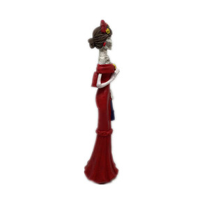 Figura Decorativa <span class=keywords><strong>de</strong></span> Resina del Día <span class=keywords><strong>de</strong></span> <span class=keywords><strong>los</strong></span> <span class=keywords><strong>Muertos</strong></span>, Esqueleto <span class=keywords><strong>de</strong></span> Calavera con Vestido Rojo - Product Image 3