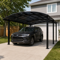 Pergola en aluminium avec toit en polycarbonate pour un stationnement simple de véhicules dans un garage