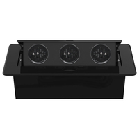 Desktop-Pop-up-Steckdose mit 2 US-Steckplätzen, USB-A, Typ-C, RJ45 und Telefonanschlüssen, Versenkbare Pop-up-Stromversorgung für Konferenzräume
