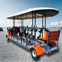 Autobús Eléctrico de Lujo con Doble Pedal y Doble Tracción para Turismo, con Barra de Cerveza y Funciones para Bodas, Estructura de Acero, Velocidad de 6 km/h