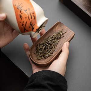 Cuchara de té de madera de nogal, cuchara ovalada de madera maciza para accesorios de la ceremonia del té Kung Fu - Product Image 3