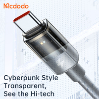 Mcdodo-USB-C de apagado automático para ordenador portátil, Cable transparente de tipo USB-C con Chip e-mark de 1,2 M/1,8 M para mesa y teléfono móvil