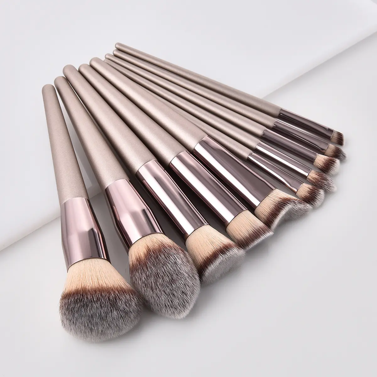 Premium High Class 14 20PCS Champagne Gold Makeup Brushes Set Cruelty-Free Vegan Makeup Brushes Set Synthetic Cosmetic Brushes