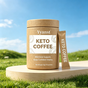 Café Instantáneo Cetogénico con Mezcla de Plantas Naturales, 10g*10 Sobres, Frasco de Papel Kraft Ecológico, Impresión de Línea de Granos de Café, OEM, Personalizado, Cartón a Granel - Product Image 2