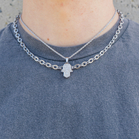 Collier en croix de jésus de 33mm pour homme, pendentif en croix catholique en acier inoxydable, or 18k Pvd, bijoux sans ternissement
