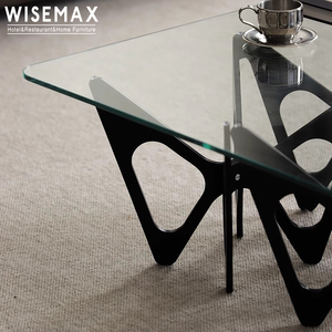 Wisemaxfurniture ý Bàn cà phê thủy tinh Mesa de Centro Para Sala Thiết kế phòng khách vuông bướm bên Cocktail bảng - Product Image 5