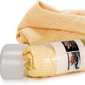 Premium 3D Chamois Cloth for Car Yellow Car Shammy Towel Super Absorbent Chamois Cloth for Car Scratch-Free