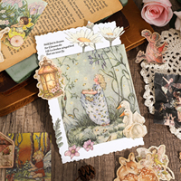 Simno 100 Pcs Vintage Forest Material Paper Pack 4 Themes Retro Nature Decorative Paper for Journal Card Making DIY Crafts