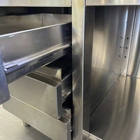 Table de travail de cuisine en acier inoxydable personnalisable à prix d'usine avec portes coulissantes et 3 tiroirs pour restaurant commercial