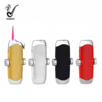 Briquet torche à flamme jet en métal, coupe-vent, rechargeable au butane, flamme rouge, pour accessoires de fumeur – Vente en gros usine