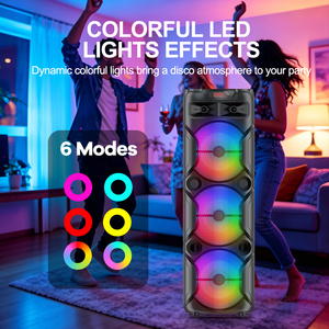 Haut-parleur Karaoké Stéréo 8 Pouces <span class=keywords><strong>avec</strong></span> Micro Sans Fil, Lumière RGB, Musique HIFI, Bluetooth, <span class=keywords><strong>Tour</strong></span> <span class=keywords><strong>de</strong></span> <span class=keywords><strong>Son</strong></span> pour Fêtes en Extérieur et DJ - Vente Flash - Product Image 2
