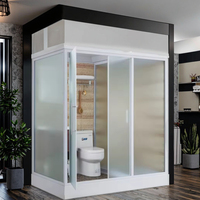 Conteneur plat préfabriqué tout-en-un autoportant pour salle de bain extérieure avec toilette pour douche