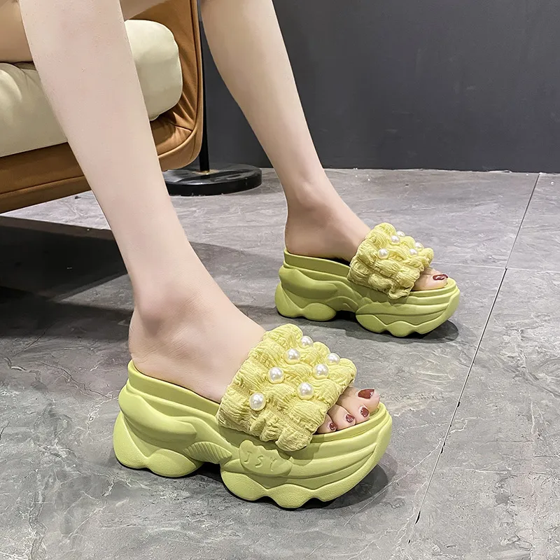 Wanita Chunky Tebal Bawah Sandal 2020 Fashion Musim Panas Wanita Ikatan Simpul Manis Wedge Sandal High Heels Open Toe Platform Sandal