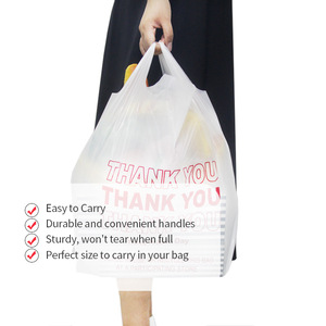 Bán Hot Bán Buôn Biểu Tượng Tùy Chỉnh In Ấn Nhiệm Vụ Nặng Nề Có Thể Tái Chế Tái Sử Dụng Mềm HDPE/LDPE Với Tay Cầm T-Shirt Nhựa Mua Sắm Túi - Product Image 2