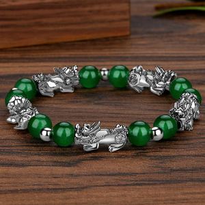 Bracelets en pierre d'obsidienne noire de style chinois, perles Pixiu, bijoux bouddhistes faits à la main pour hommes et femmes - Product Image 5