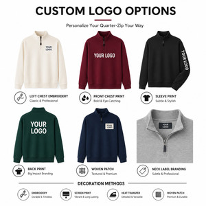 เสื้อสเวตเชิ้ตแบบซิป ¼ ตัว คอวี ทรงลำลอง พรีเมียม สตรีทแวร์ ผ้าฟลีซ สีเบอร์กันดี ไซส์ S-4XL รับผลิตตามแบบ พร้อมสกรีนโลโก้ ขายส่ง - Product Image 2