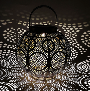<strong>Moroccan</strong> <strong>Outdoor</strong> Hanging Vintage Design Metal LED Decorative Garden Waterproof <strong>Solar</strong> Lamps <strong>Lantern</strong> for Yard Patio Pathway Decor