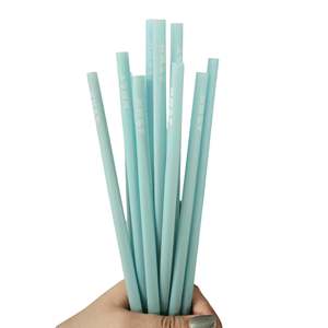 Printed Logo Pla Black <b>Straws</b> 8mm 10mm 12mm Customized Party <b>Disposable</b> Compostable Biodegradable Drinking Pla <b>Straw</b> - Product Image 1