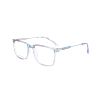 Monture de lunettes optiques carrées TR |   Temple en métal |   Couleur dégradée transparente |   Lunettes de vue |   Couleurs multiples