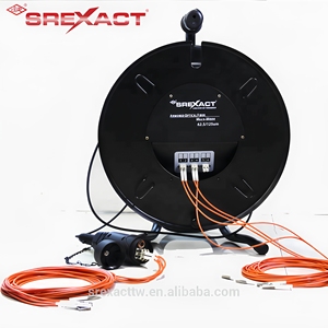 Câble à fibres optiques extérieur SREXACT, rouleau de 6 cœurs OM3 multimode blindé 62,5/125 µm, câble orange avec connecteurs - Product Image 2
