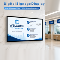 Affichage numérique LCD d'intérieur OEM/ODM 32/43/55/65 pouces 1080p avec écran tactile capacitif, compatible IoT, CMS, garantie 1 an