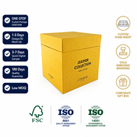 Boîtes en papier de luxe personnalisées avec logo, doublées de ruban, pliables, en carton rigide 1200g, aimant N52, insert en éponge pour petits articles