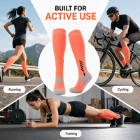 Chaussettes de compression mi-hautes 20-30 mmHg pour hommes et femmes, respirantes, pour la course à pied, le cyclisme, soutien athlétique, logo personnalisé, OEM