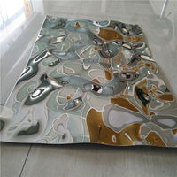 Panneau mural à effet d'ondulation d'eau, tôle en acier inoxydable embossée 304 316, panneau de plafond miroir