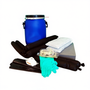 Kit universal para derrames Ttake para contenedores cilíndricos, almohadillas absorbentes de químicos y guantes para uso en laboratorio - Product Image 2