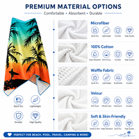 Travel Beach Towel-Soft Absorbent Quick Dry Cotton Knit