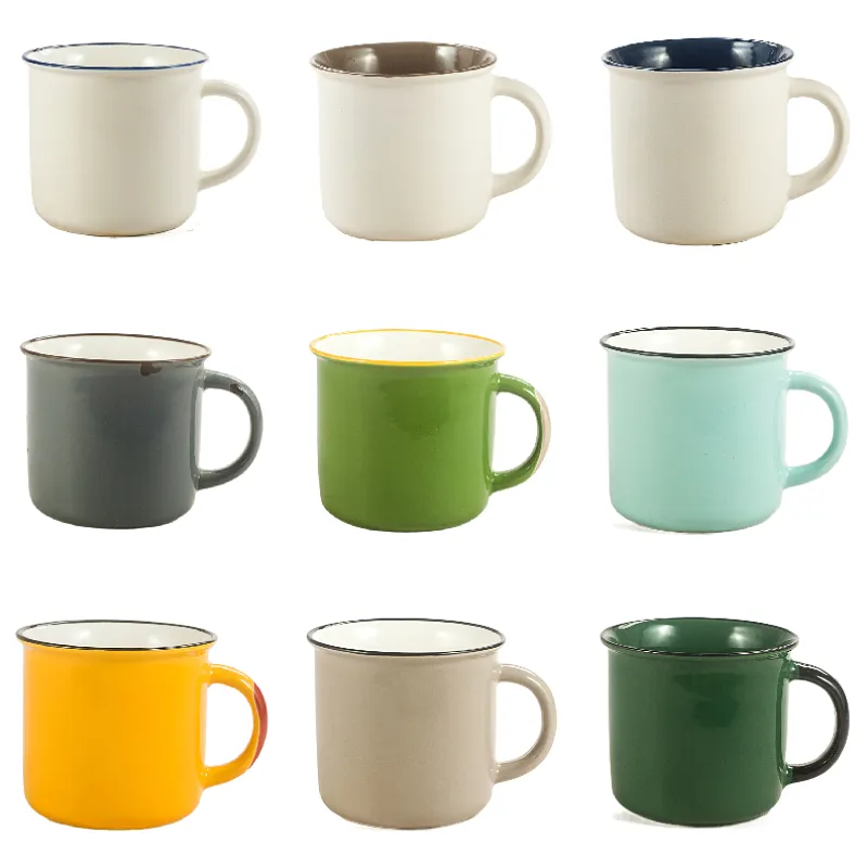 Sứ tùy chỉnh Hand Painted lốm đốm Cà phê tùy chỉnh Cốc Gốm Men phong cách Mug Mug gốm biểu tượng tùy chỉnh