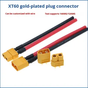 Enchufe Amass/<span class=keywords><strong>M</strong></span> Xt60 con cable adaptador de alta corriente para modelo de avión enchufes de batería de litio para IC - Product Image 2