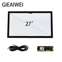 Écran tactile capacitif étanche à cadre ouvert de 27 pouces avec interface I2C/USB/RS232, compatible avec les gants étanches, nouvelle version professionnelle Linux