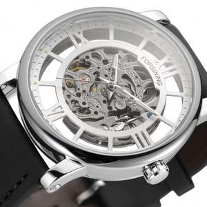 นาฬิกาข้อมือผู้ชาย FORSINING 2025 รุ่นใหม่ ดีไซน์โปร่งแสง เรืองแสง ลำลอง กันน้ำ สายหนังแท้ Relogio Masculino - Product Image 4