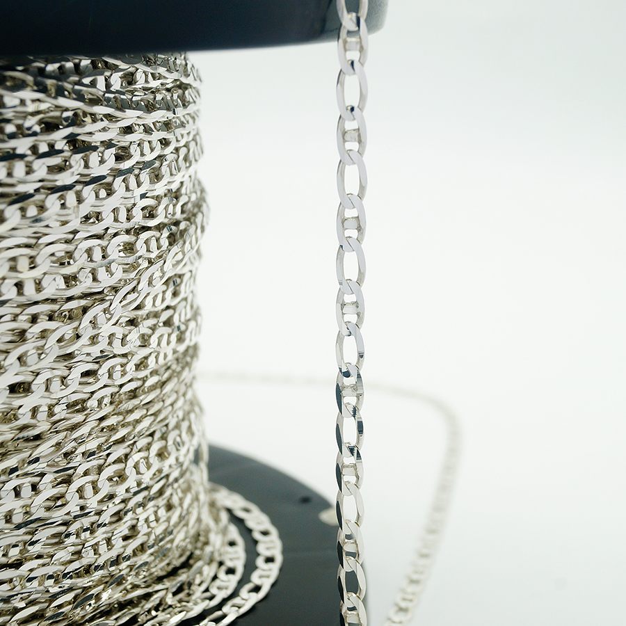 Wholesale Curb 925 Sterling Silver Chains for Jewelry Making
