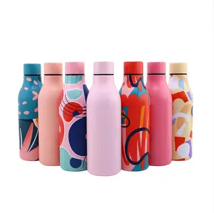 Bouteille d'eau isotherme en acier inoxydable écologique de 550 ml, tasse thermos, surface peinte en caoutchouc, gourde isotherme, tasse à café, tasse cadeau - Product Image 5