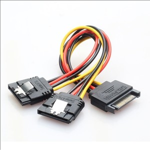Cable adaptador Sata Power 15P macho a doble hembra con pestañas de bloqueo para dispositivos de almacenamiento de computadora - Product Image 1