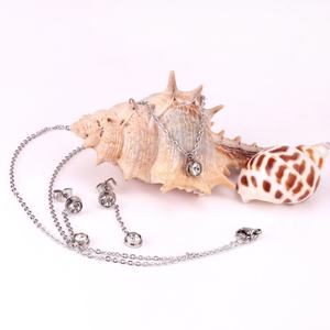 Hot Selling CZ <b>Jewelry</b> Set Wholesale Price Beautiful Design Gold Plated <b>Crystal</b> Necklace Earring Set <b>With</b> Zircon for Women - Product Image 5