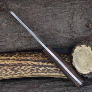 Cuchillo Skinner de Acero de Damasco Hecho a Mano, Profesional, de Alta Gama, con Funda de Cuero y Mango de Madera - Product Image 4