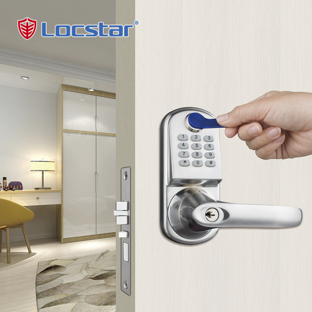 Locstar Electronic Security TM Card Keypad Hidden Cylinder Mini Handle Digital Code Key Keyless Entry Door Lock
