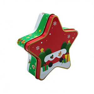 Boîtes à chocolat en forme d'étoile en fer blanc recyclables de qualité supérieure Conteneurs en métal gaufré Stockage de jouets alimentaires - Product Image 3