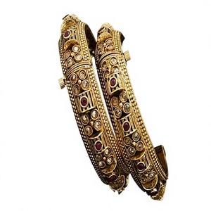 Bracelets Ouvertables Chic en Laiton Plaqué Or de Qualité Supérieure avec Moissanite, Ensemble de Deux Pièces, pour Femme, Collection Mariage - Product Image 2