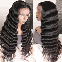 Peluca de Cabello Remy con Encaje Frontal Transparente HD 13x4, Ondulado Profundo Suelto, 30 Pulgadas, Sin Pegamento, con Baby Hair, para Mujer, Cabello Indio Rizado