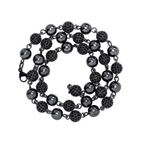 Collier chaîne à billes magnétique en CZ glacé fin de 8 mm, plaqué or véritable, bracelet pour femmes et hommes, bijoux hip hop