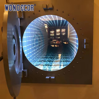 Espejo Infinito LED Personalizado, Arte Mural para Puerta de Bóveda de Banco, Escultura 3D Iluminada de Acero Inoxidable 304, Decoración para Hotel o Museo