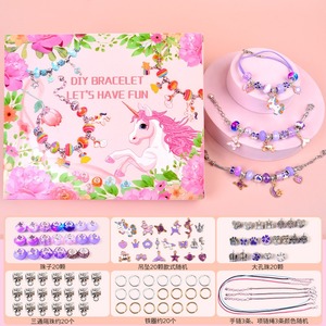 Vendite calde gioielli per ragazze sorpresa scatola cieca <span class=keywords><strong>Set</strong></span> braccialetto in metallo per ragazze popolare braccialetto con ciondoli per bambini che fa gioielli kit - Product Image 4