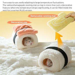 Nido de Algodón para Hámster en Forma de Sushi, Cueva Suave <span class=keywords><strong>y</strong></span> Linda para Ratones Enanos, Gerbillas <span class=keywords><strong>y</strong></span> Mascotas Pequeñas - Product Image 3