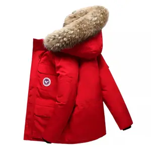 Giacche invernali con tasche personalizzate all'ingrosso imbottite con collo di pelliccia piumini sportivi da sci per uomo e donna