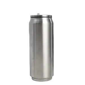 17Oz Đôi Tường Thép Không Gỉ Cola Hình Dạng Lon Tumbler Với Flip-Up Rơm Chất Lượng Cao Chân Không Bia Cola Lon Chai